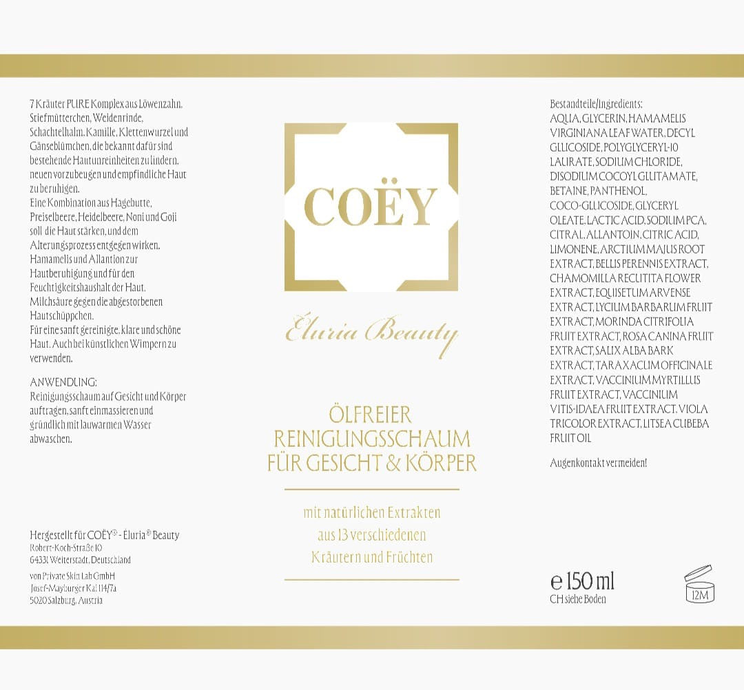 Ölfreier Reinigungsschaum – Eluria by COËY