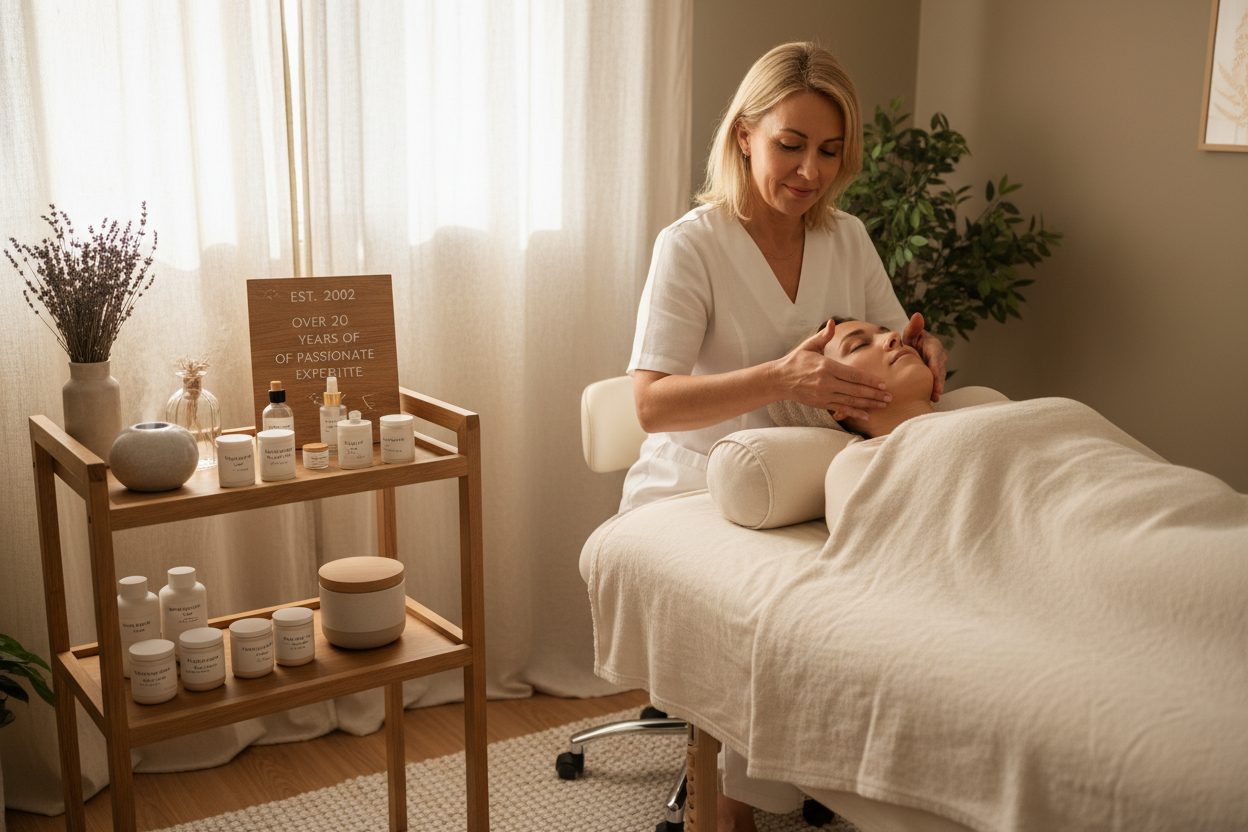 Ich bin staatlich anerkannte Kosmetikerin und arbeite seit 2003 mit großer Leidenschaft in meinem Beruf.
Tag für Tag sehe ich, wie sehr sich Frauen danach sehnen, sich wieder wohl in ihrer Haut zu fühlen – ohne komplizierte Routinen, ohne ständige Produktwechsel und ohne das Gefühl, „irgendetwas falsch zu machen“.

In meinen Behandlungen nehme ich mir Zeit:
für deine Fragen, für deine Lebenssituation und für das, was deine Haut tatsächlich zeigt.
Mir ist wichtig, dass du dich gesehen und verstanden fühlst –